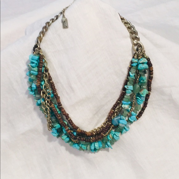 Kenneth Cole 8 Strand Turquoise Statement Necklace - Picture 1 of 5